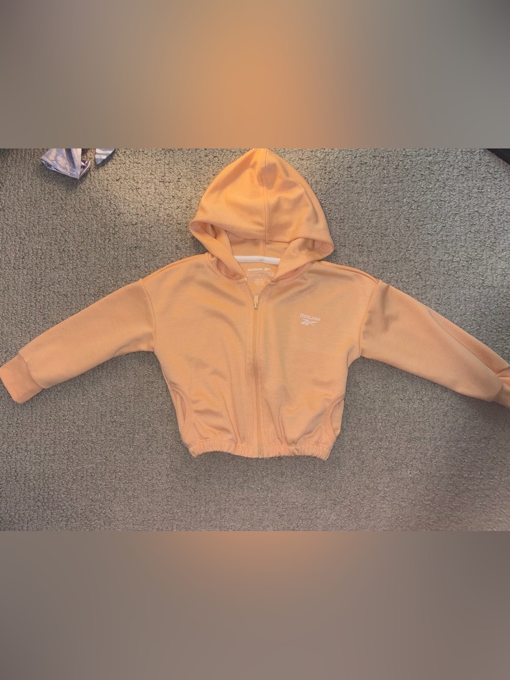 Reebok Men’s Peach-Orange cropped zip up